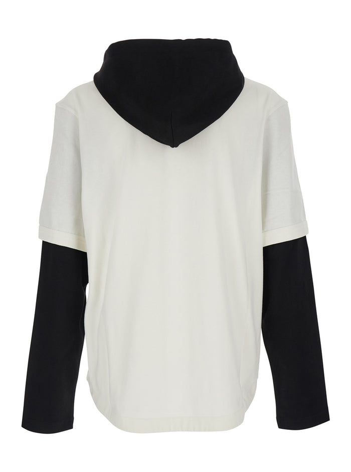 White T-Shirt Le Tshirt Letro Ml With Long Sleeves And Round Neck In Cotton For Women White/black Shirts Blouses