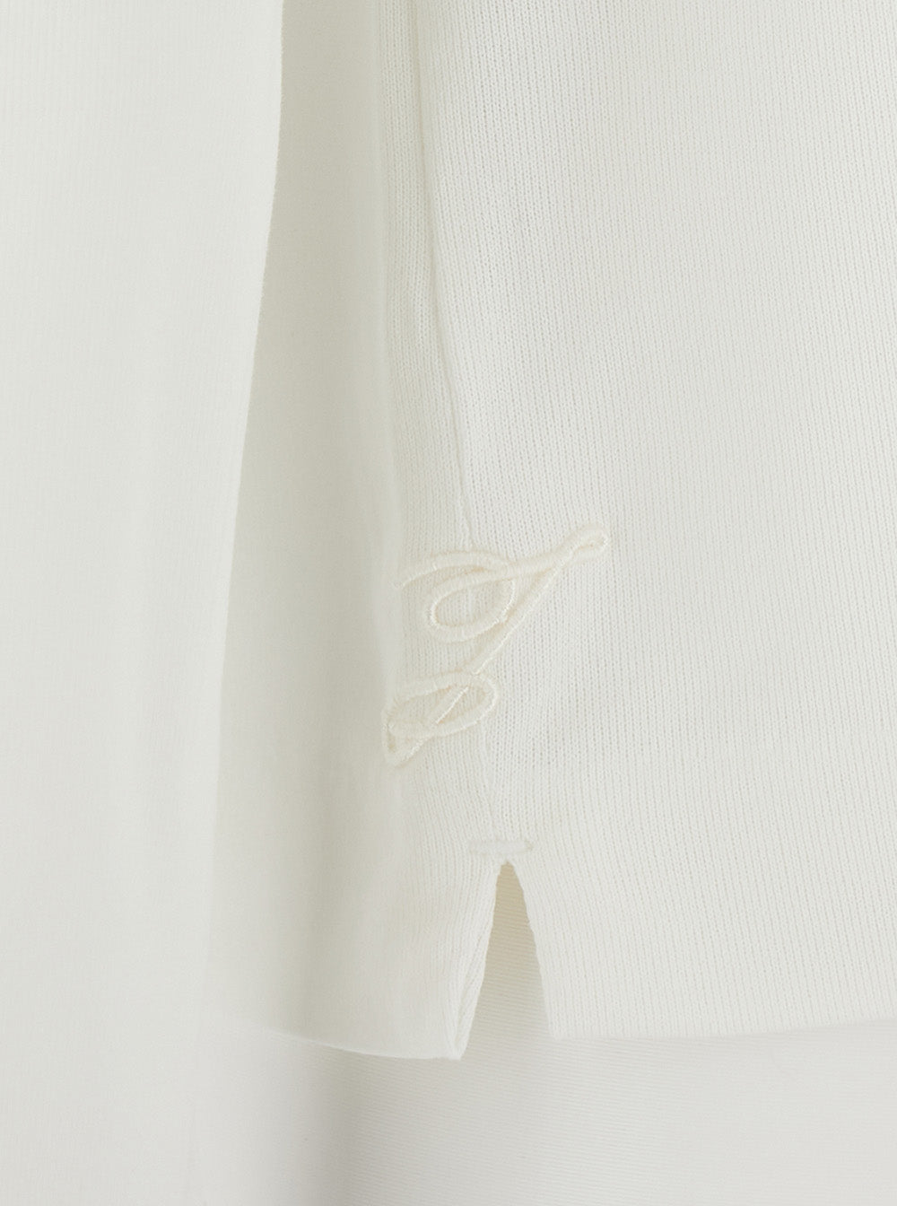 Le T-Shirt Rond Carre White Long Sleeve With Round Neck And Tone-On-Tone Logo Embroidery In Tech Fabric For Men Paper Polyester Tshirts Polo Shirts
