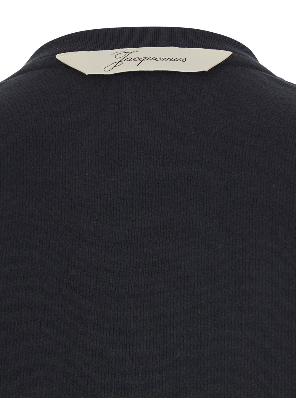 Le T-Shirt Rond Carre Black Crew Neck with Long Sleeves in Tech Fabric for Men Paper Polyester Tshirts And Polo Shirts