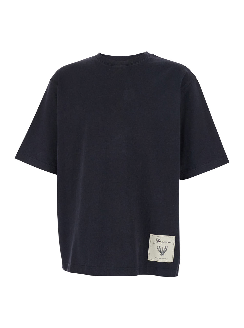 Le T-Shirt Torneo Blue Crewneck with Logo Patch on the Front and Lettering Rear in Cotton Man Blu Tshirts Polo Shirts