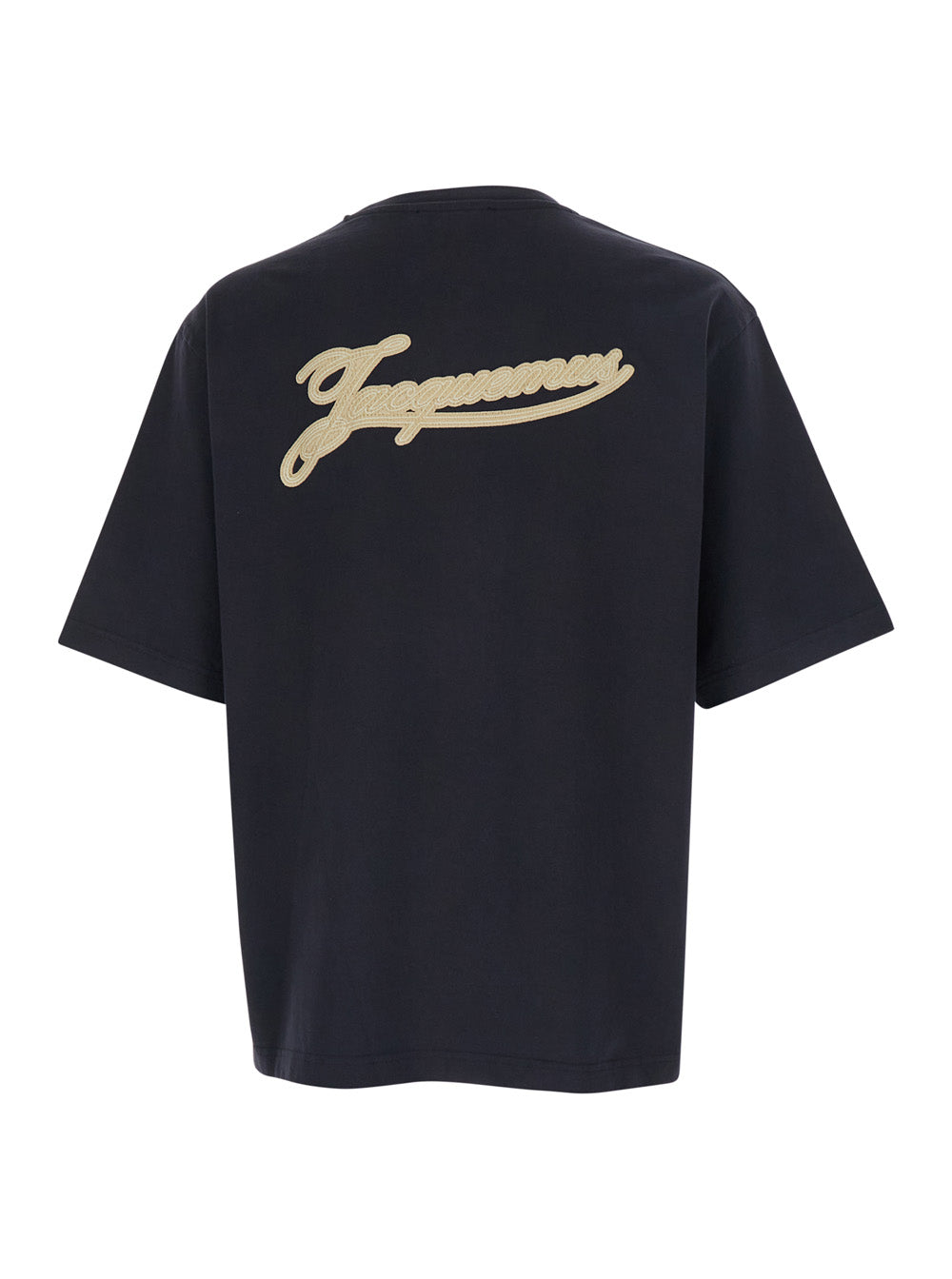 Le T-Shirt Torneo Blue Crewneck with Logo Patch on the Front and Lettering Rear in Cotton Man Blu Tshirts Polo Shirts