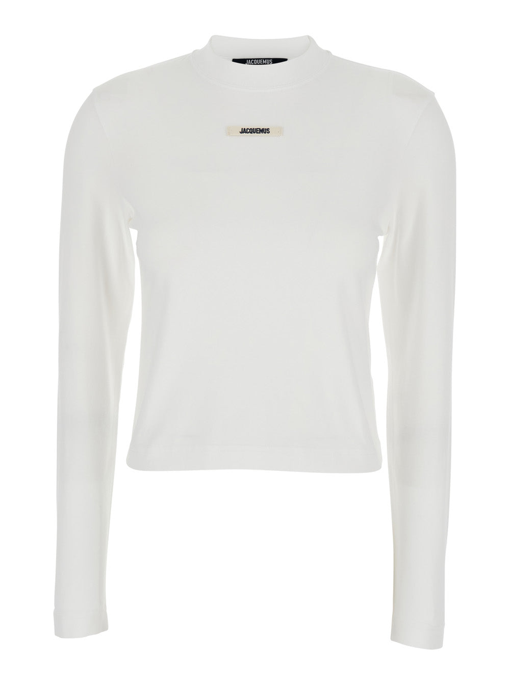 Le T-Shirt Gros Grain White With Long Sleeves And Logo Patch On The Front In Stretch Cotton Woman Elastane Tshirts Polo Shirts