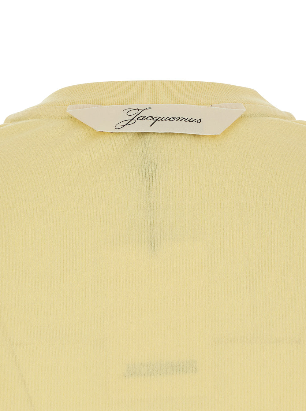 Le Tshirt Ventadou Yellow T-Shirt Crew Neck With Gros Grain Logo On The Back In Tech Fabric For Women Paper Polyester Tshirts And Polo Shirts