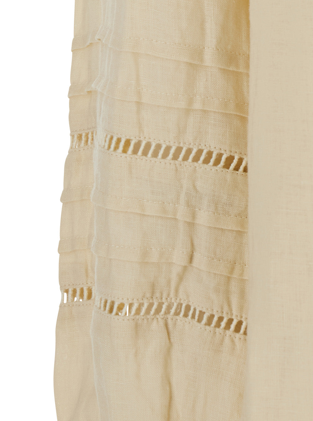 Leslie Beige Blouse With Long Sleeves And Pleated Details In Viscose For Women Shirts Blouses