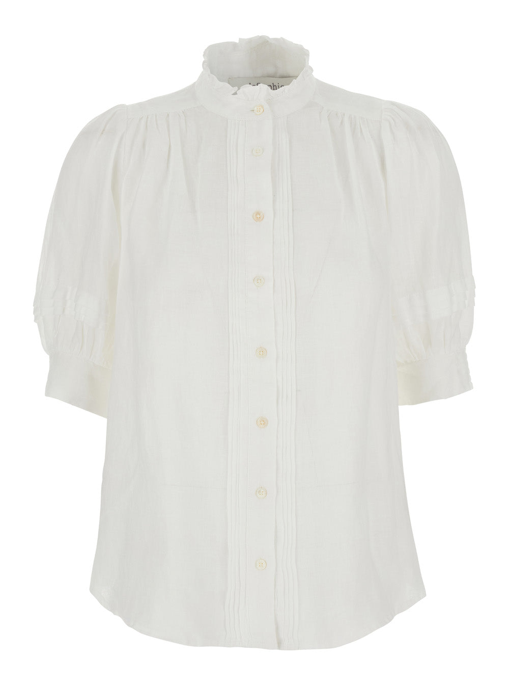 Lagos White V-Neck Blouse With Long Sleeves In Viscose For Women Shirts And Blouses