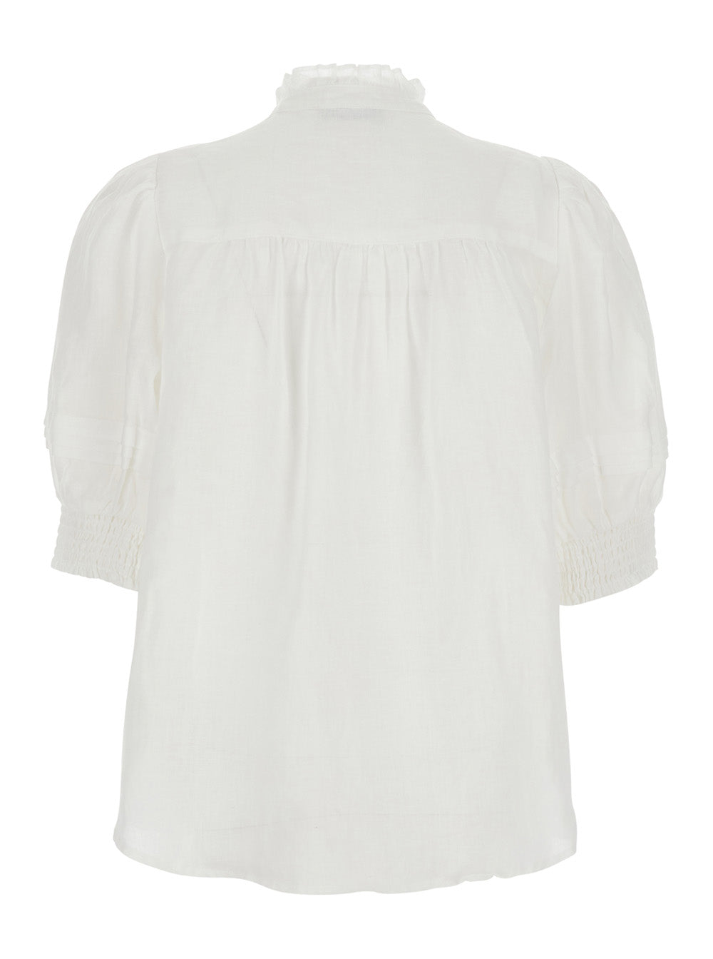 Lagos White V-Neck Blouse With Long Sleeves In Viscose For Women Shirts And Blouses
