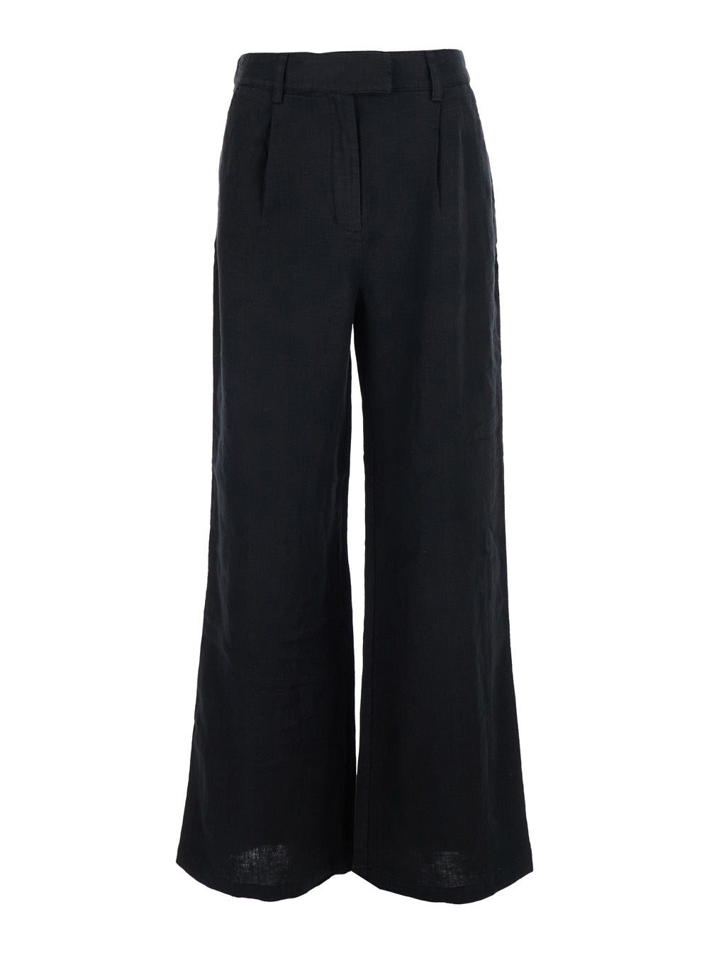 Leon High-Waisted Pants With Hidden Details In Black For Women Trousers