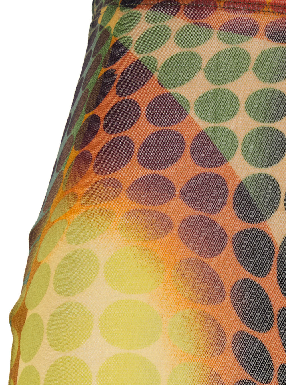 Multicolor Pants with High Waist and All-Over Print in Tech Fabric Woman Polyamide Trousers