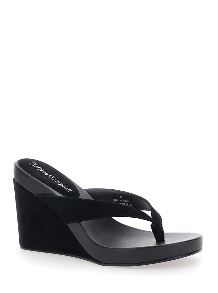 LIEZEL SUEDE Wedge Shoes in Black Wedges
