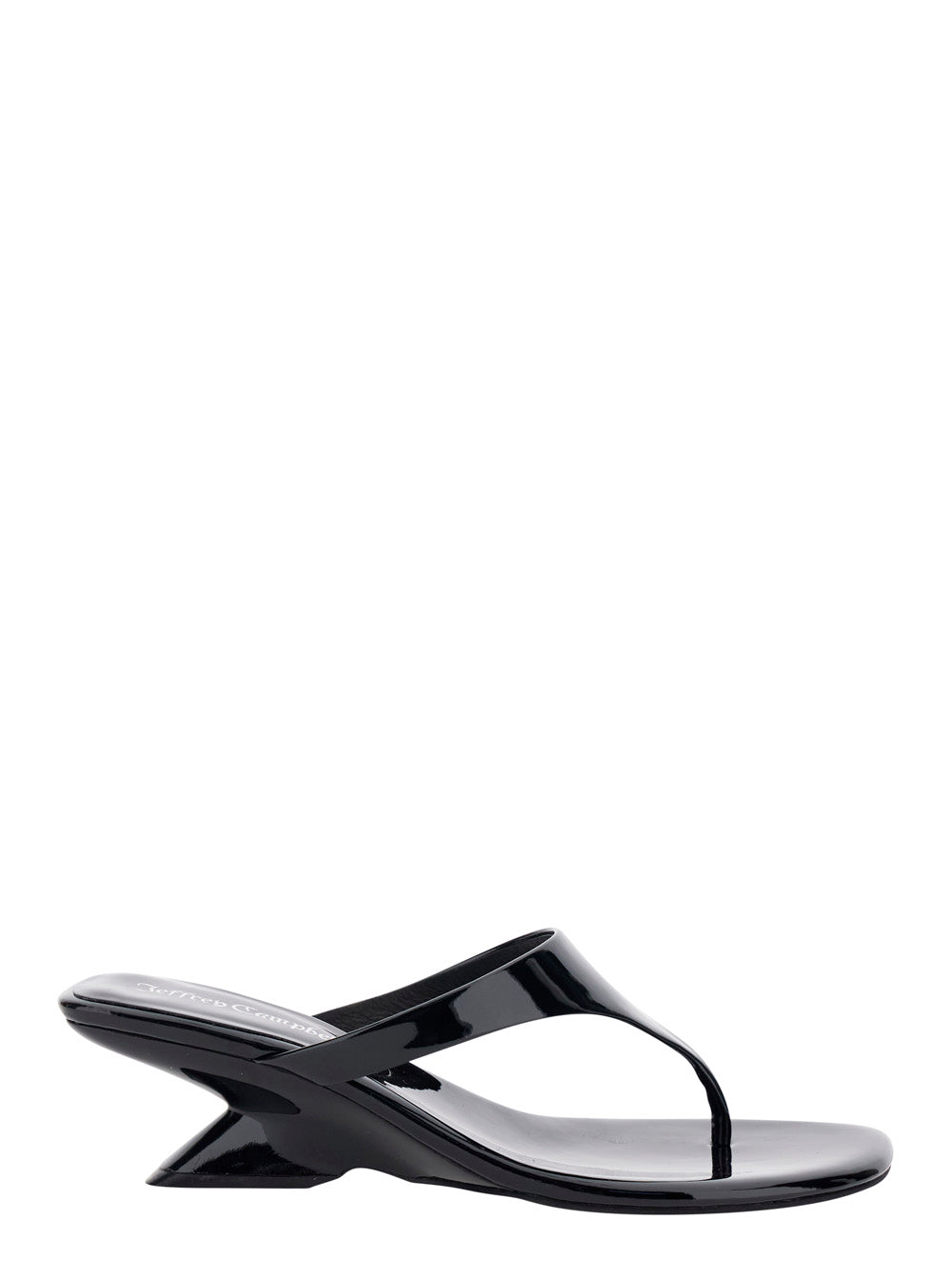 Medellin Patent Wedges With High Heel And Elegant Design Black Leather For Women