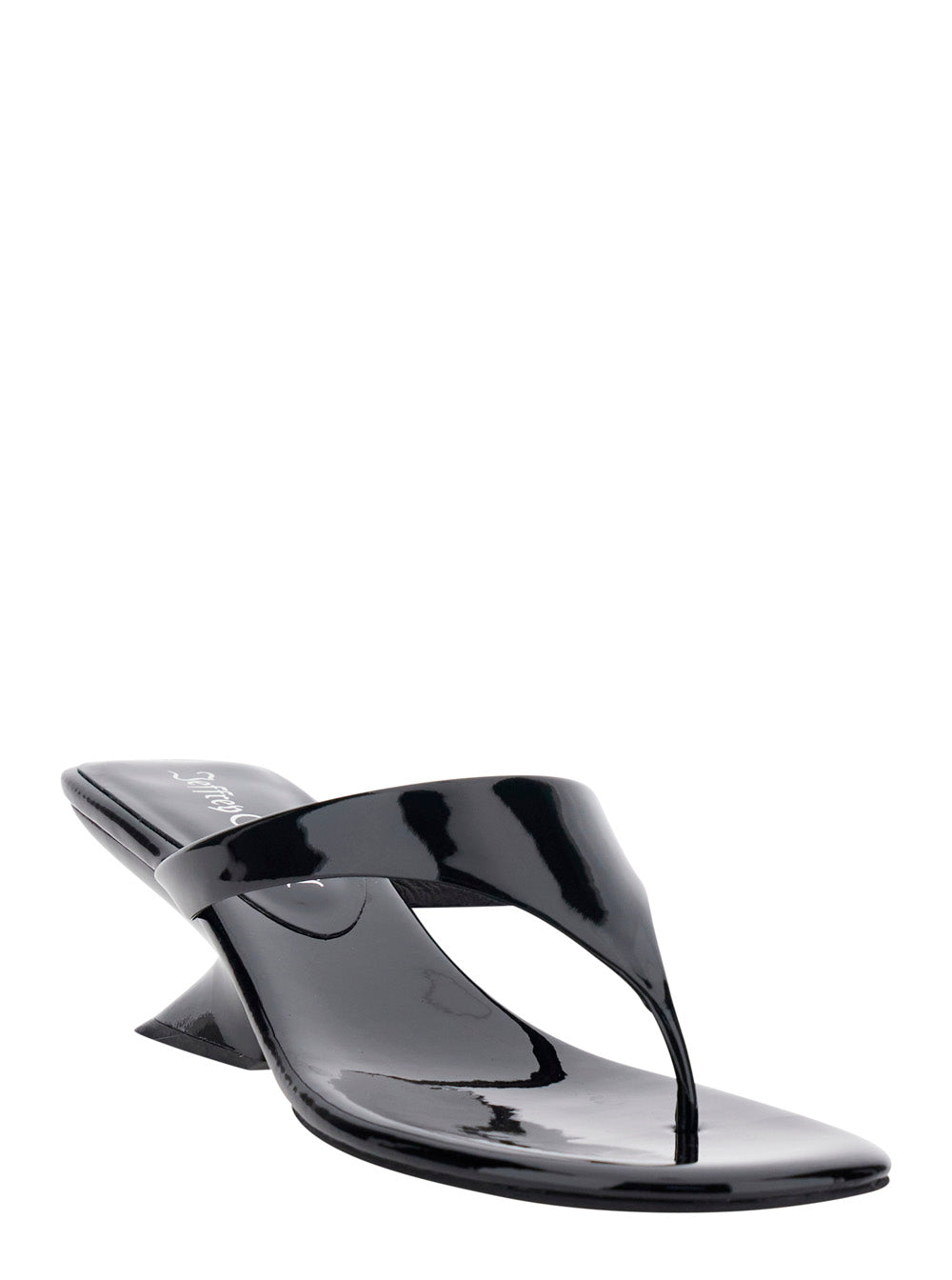 Medellin Patent Wedges With High Heel And Elegant Design Black Leather For Women