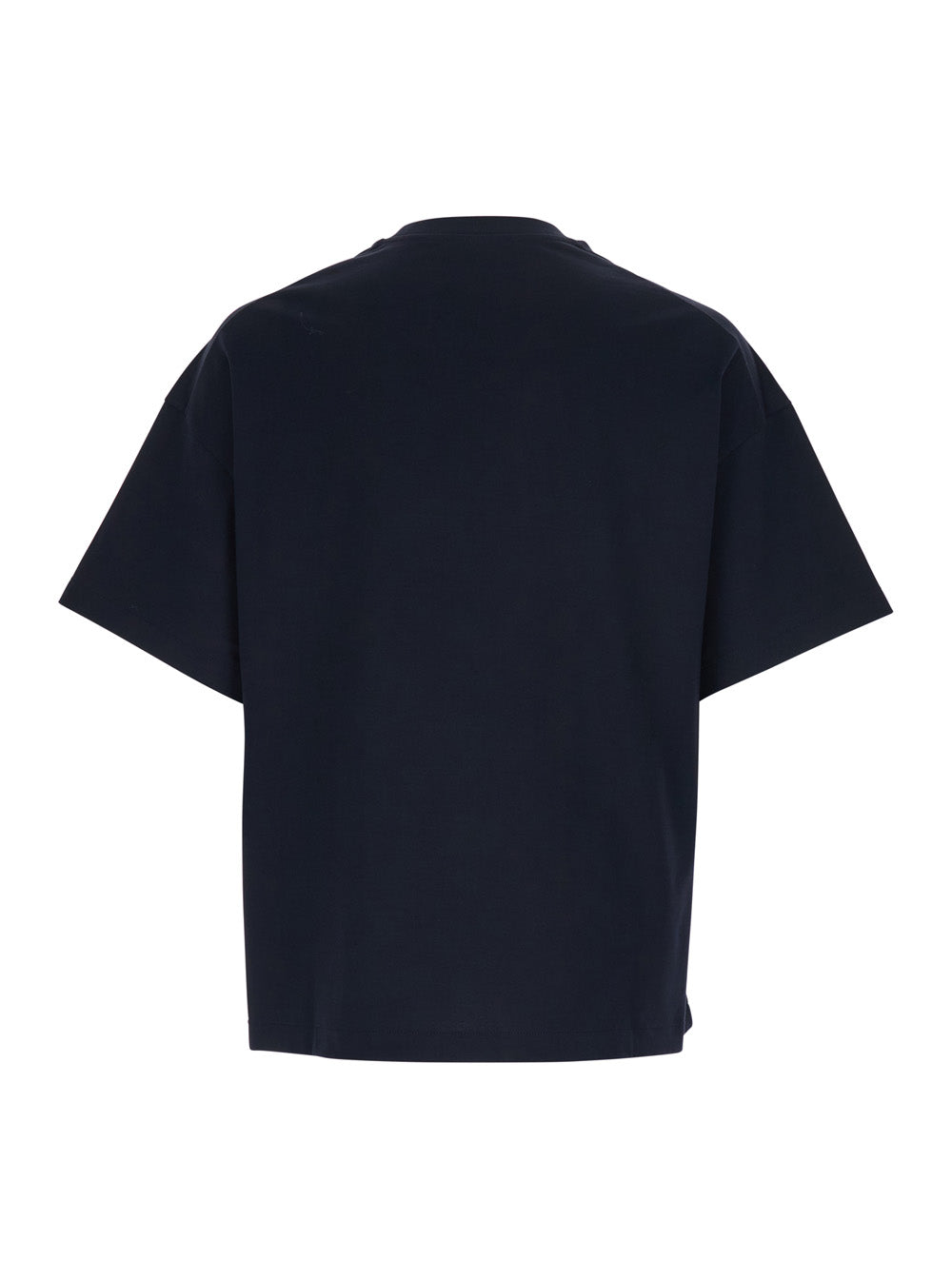 Crew Neck T-Shirt with Logo Lettering on the Front in Blue Cotton for Men Blu Tshirts And Polo Shirts