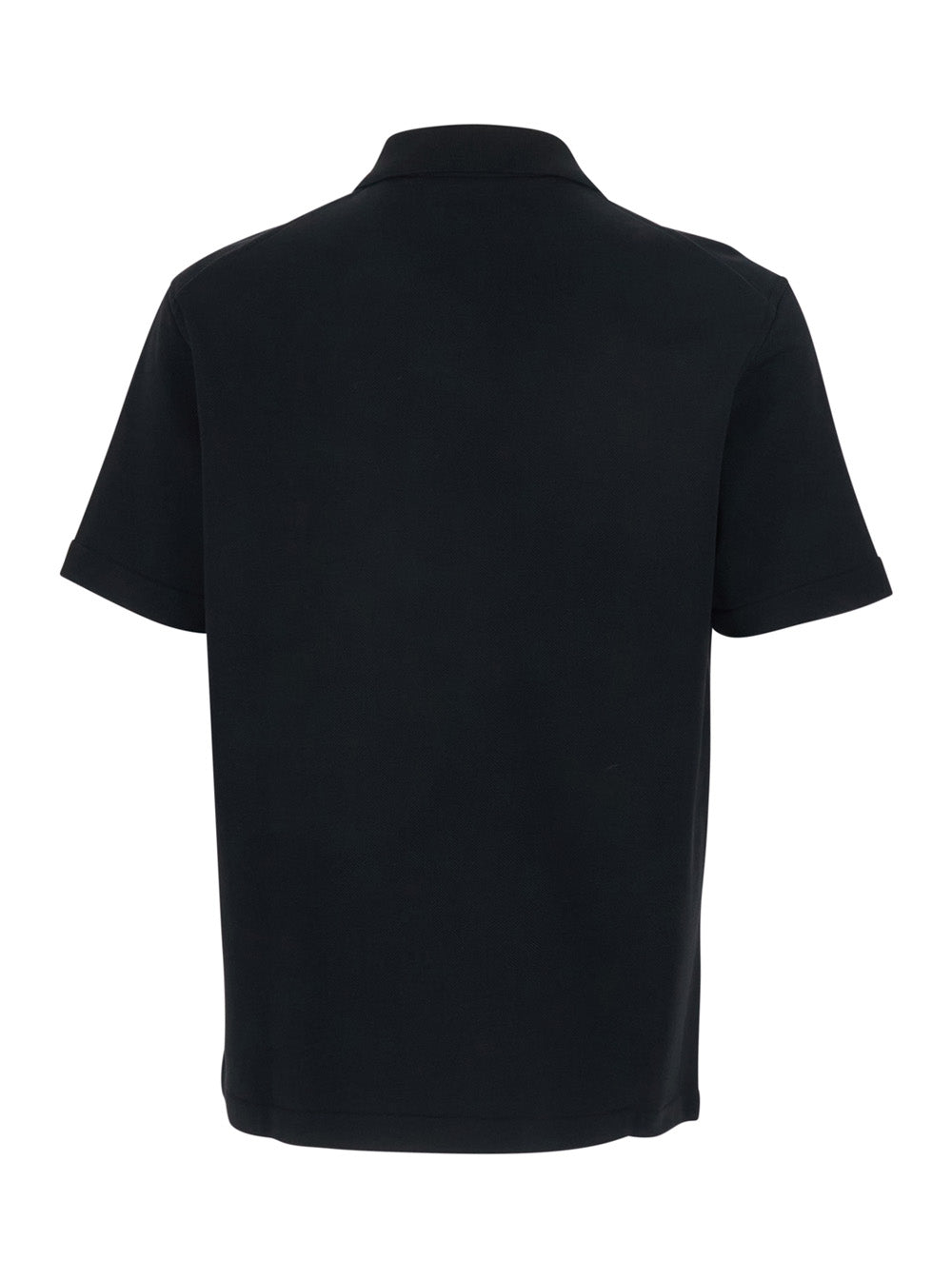 Black JIL SANDER Polo with Classic Collar and Front Zip Closure for Men Tshirts Shirts