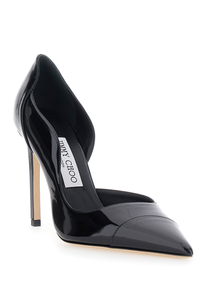 Black Brigitte Pumps with 100 mm Heel in Leather Heels
