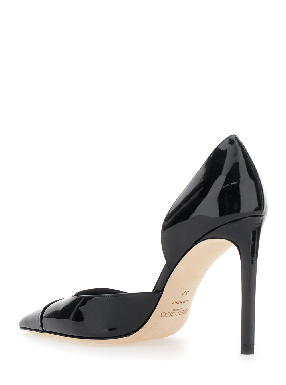 Black Brigitte Pumps with 100 mm Heel in Leather Heels
