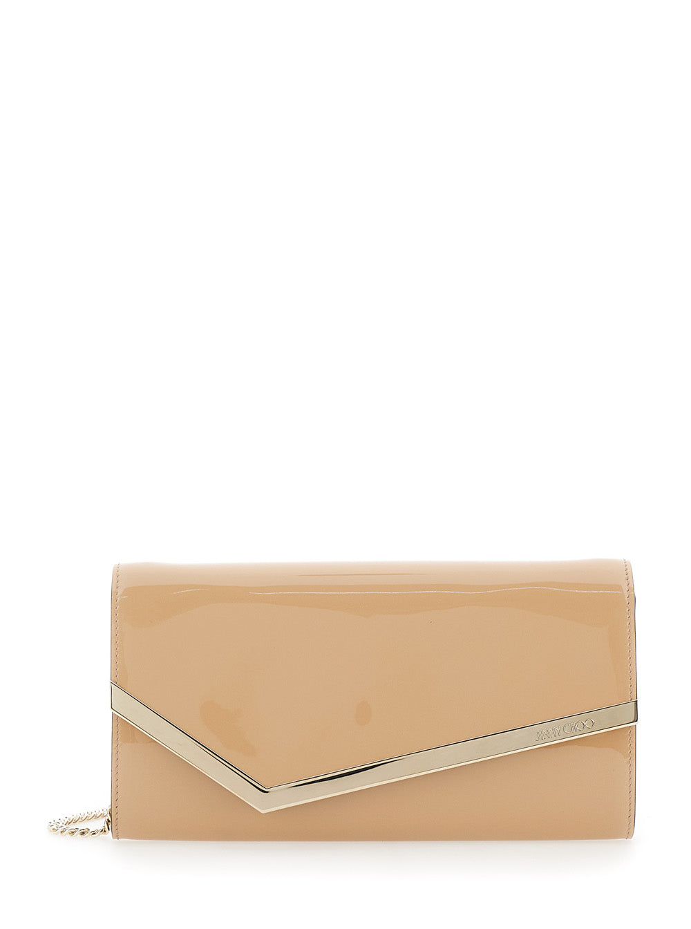Clutch Emmie with Chain Strap and Patent Leather Envelope Design for Women Pink Clutches Pochettes