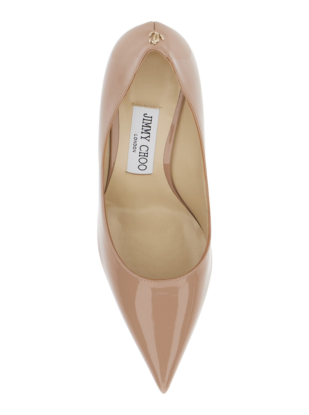 Love Pink Pumps with HIgh Stiletto Heel and Logo Plaque on the Rear in Leather Woman Calf Heels