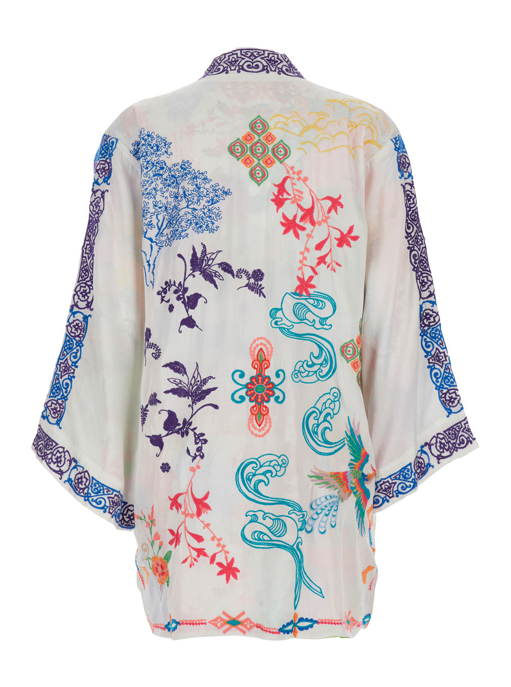 Romana Kimono Multicolor Kaftan With Long Sleeves Womens Fabric Beachwear