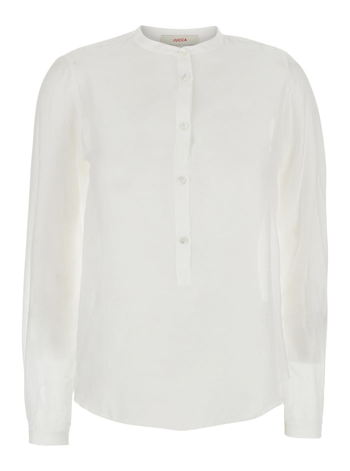 Silk Cotton Shirt White And Blouses