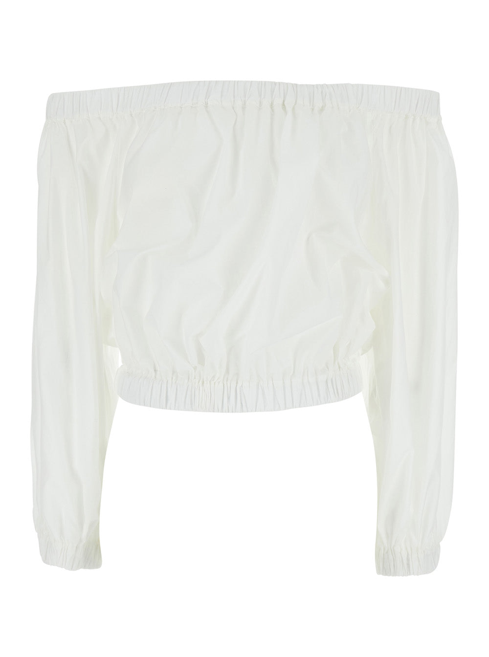 Popolin Off Shoulders Top White Tops