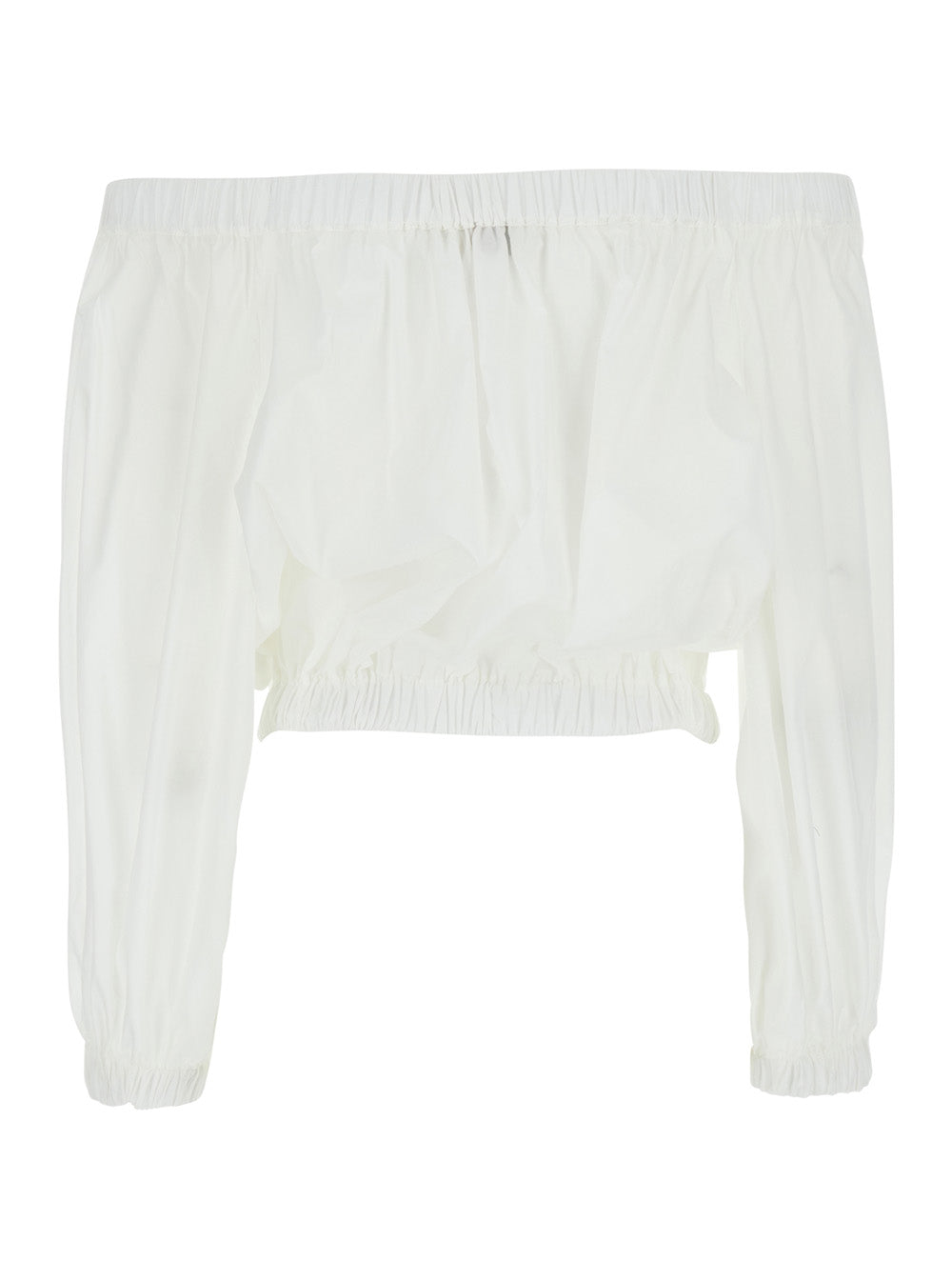 Popolin Off Shoulders Top White Tops