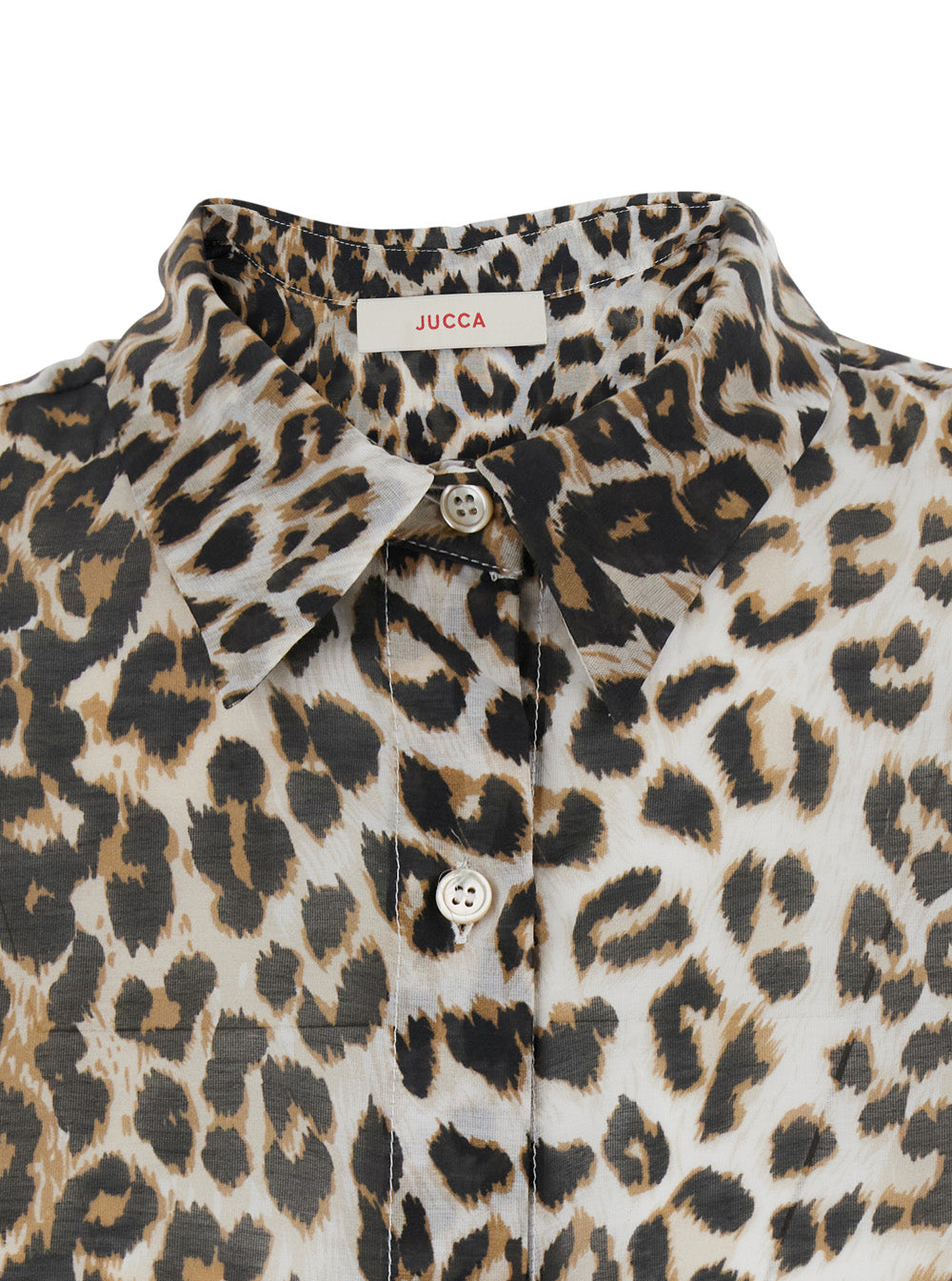 Dress Animalier Print Brown With Long Sleeves And Front Buttons Viscose Women