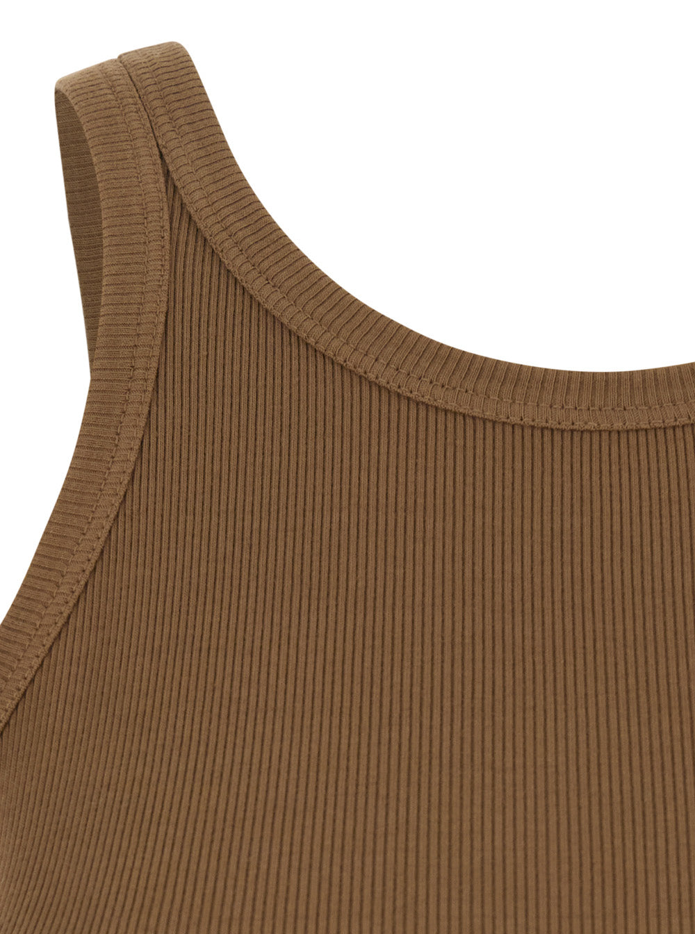 RIBBED TANK TOP JUCCA Brown with Round Neck in Cotton for Women Tops