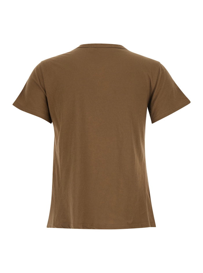 Brown T-Shirt with Round Neck Tshirts And Polo Shirts