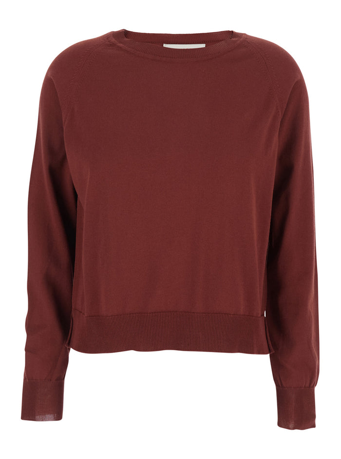 COTTON ROUND NECK PULL Red Jersey
