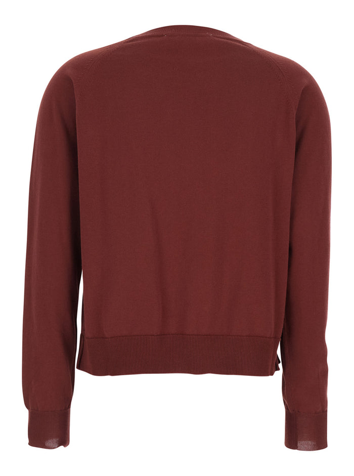 COTTON ROUND NECK PULL Red Jersey