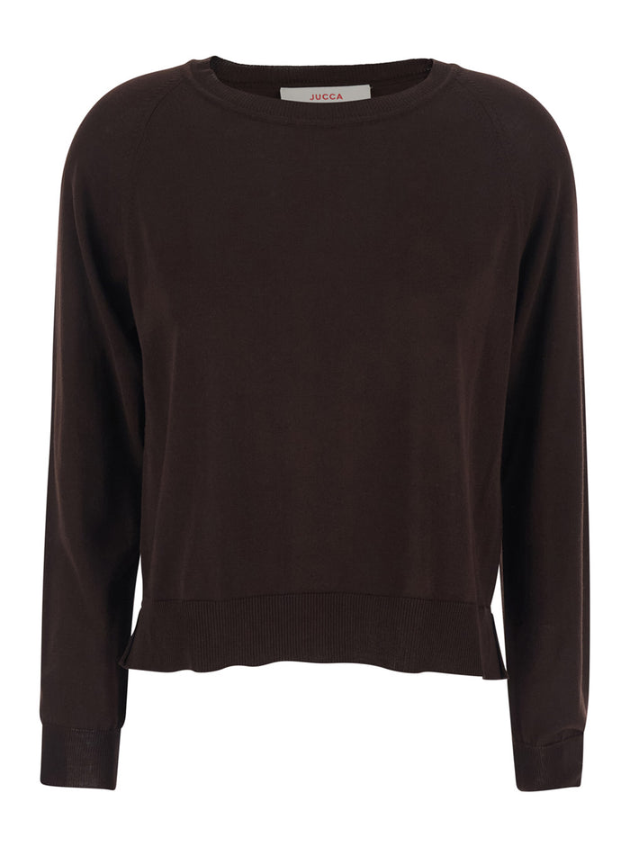 PERFORATED TOP - Brown with details In fabric Women Tops