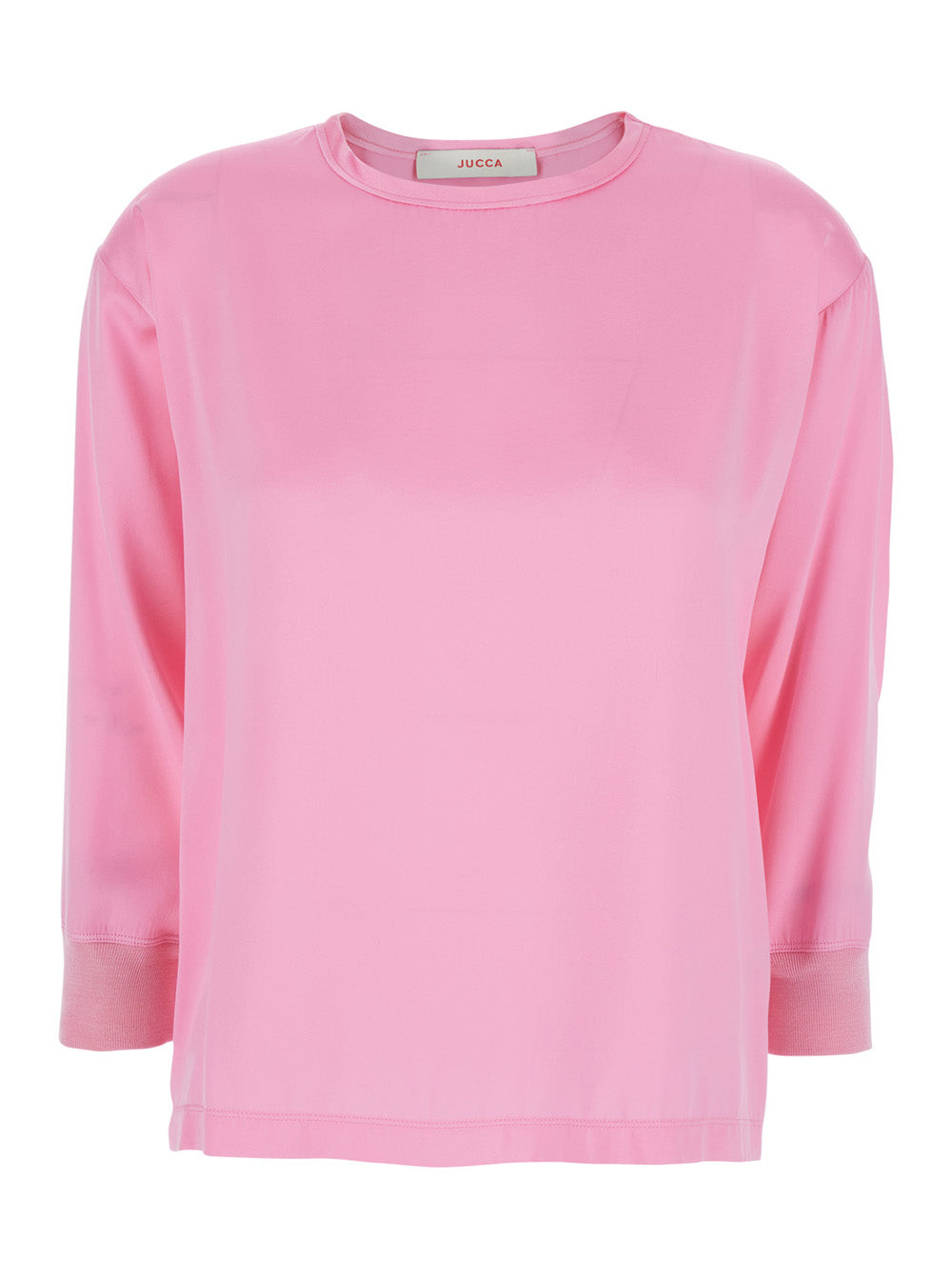 LONG SLEEVE TOP WITH ROUND NECK PINK Shirts And Blouses