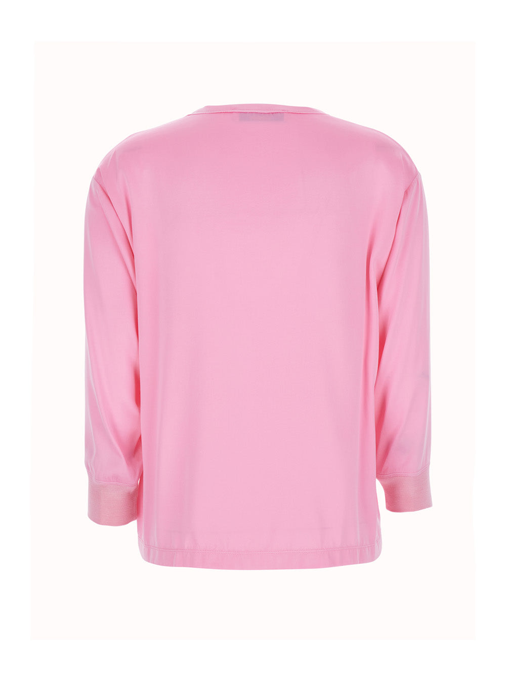 LONG SLEEVE TOP WITH ROUND NECK PINK Shirts And Blouses