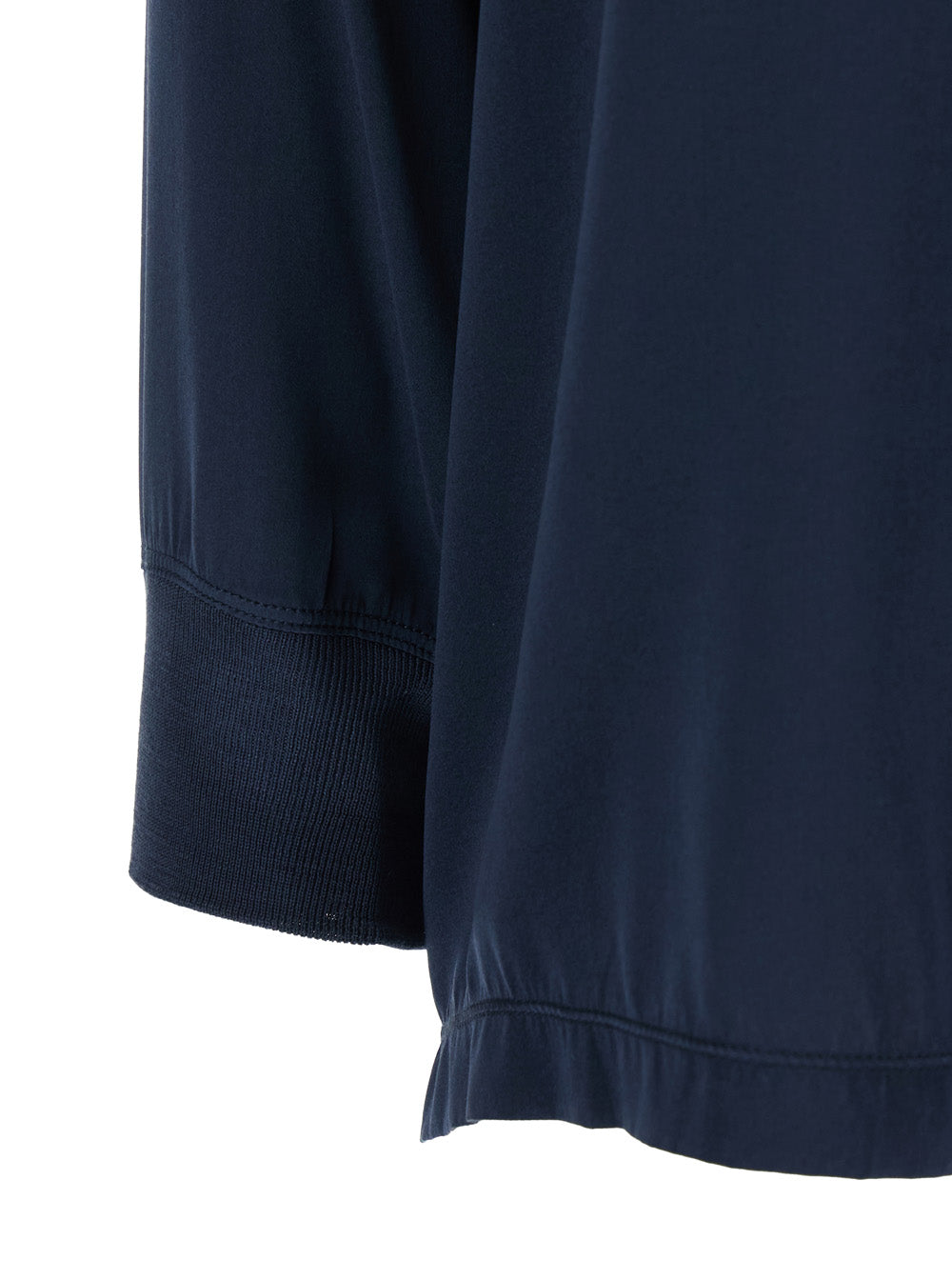 Blue Top ROUND NECK LONG SLEEVES with and in Viscose for Women Blu Shirts Blouses