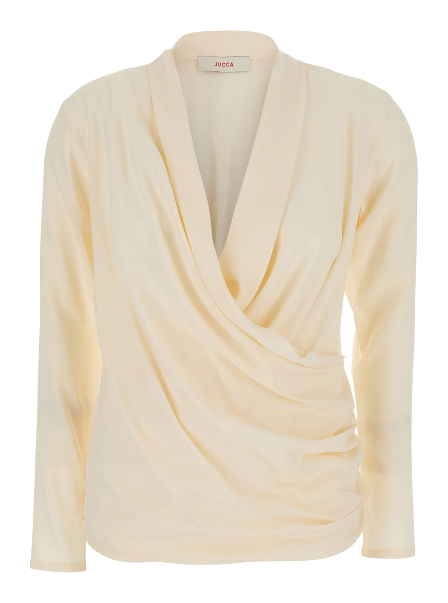 Blouse V-Neck White Blouses