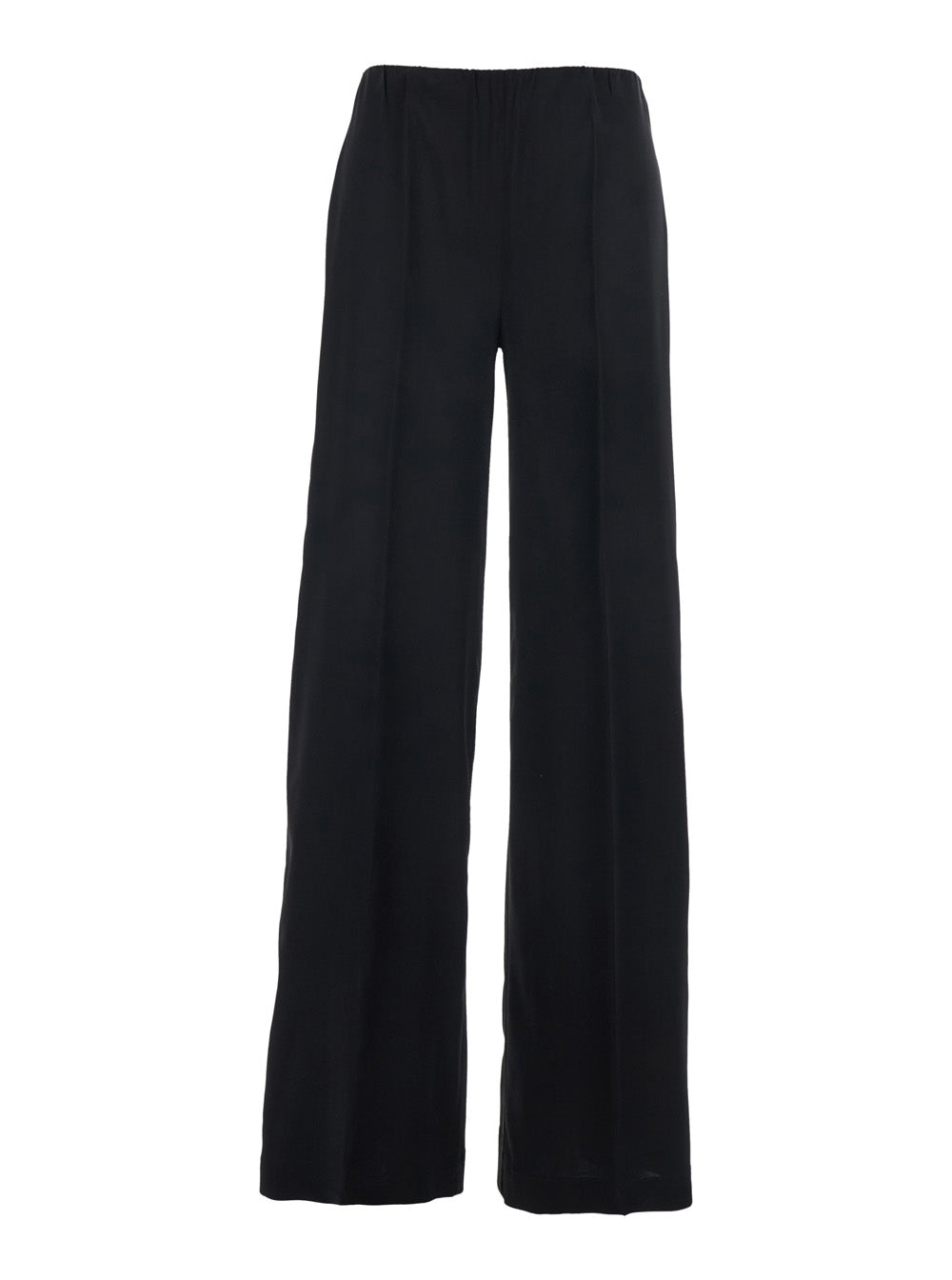 Black Womens Pants with Elastic Waistband Trousers