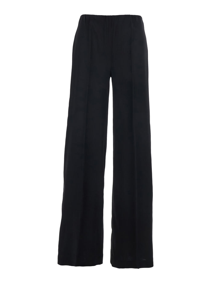 Black Womens Pants with Elastic Waistband Trousers