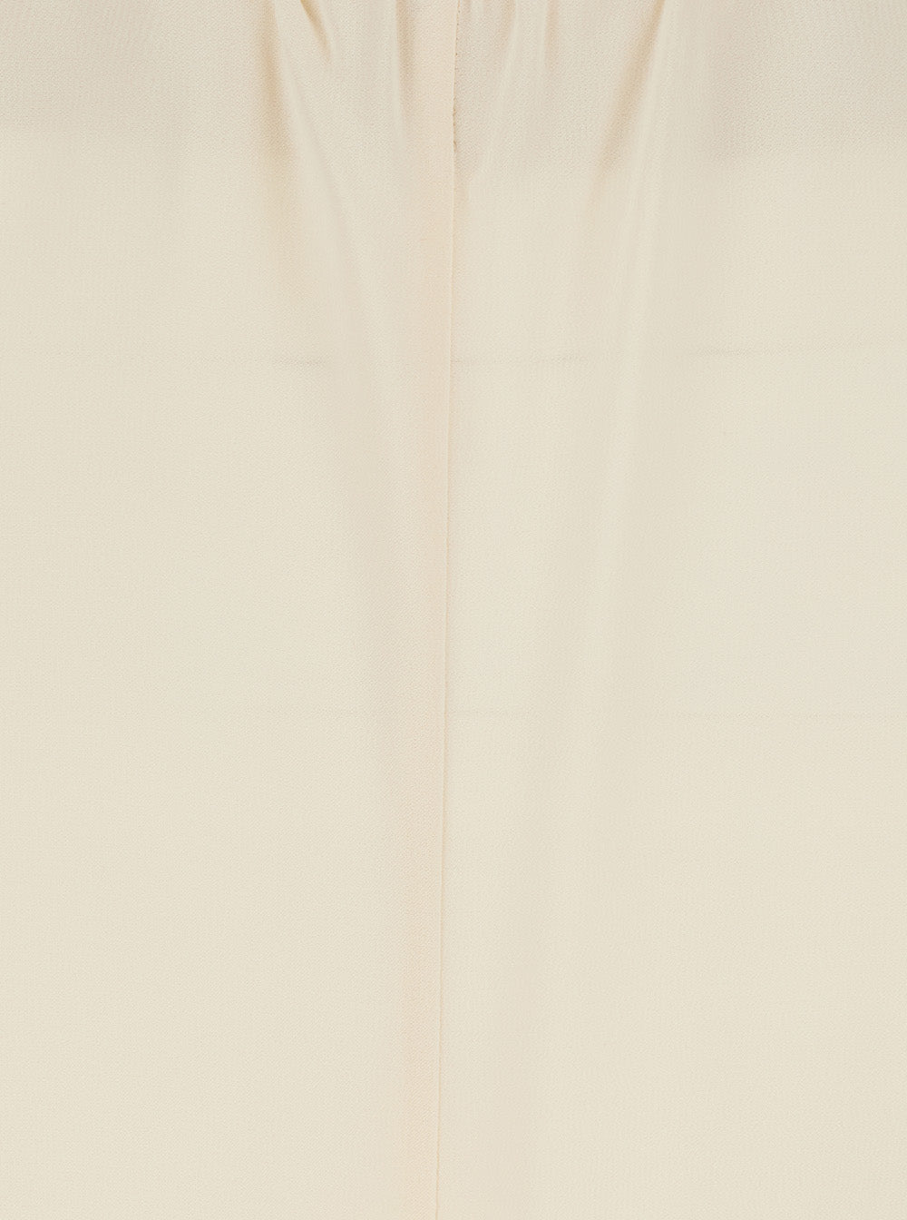 White Fabric Elasticated Waist Pants for Women Trousers