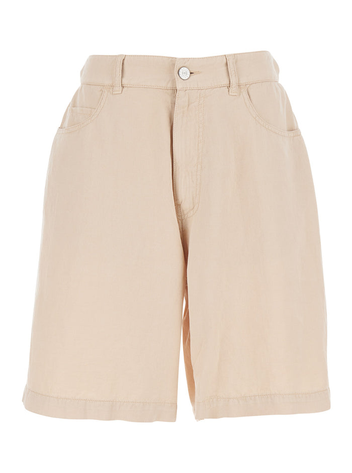 TENCEL BERMUDA Beige Shorts And