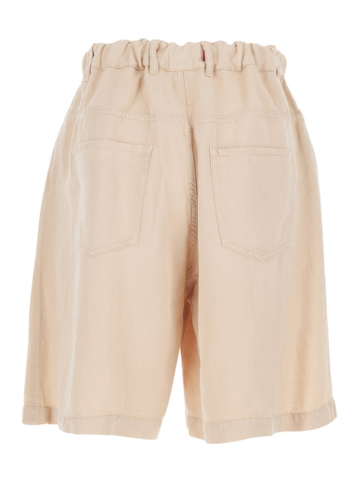 TENCEL BERMUDA Beige Shorts And