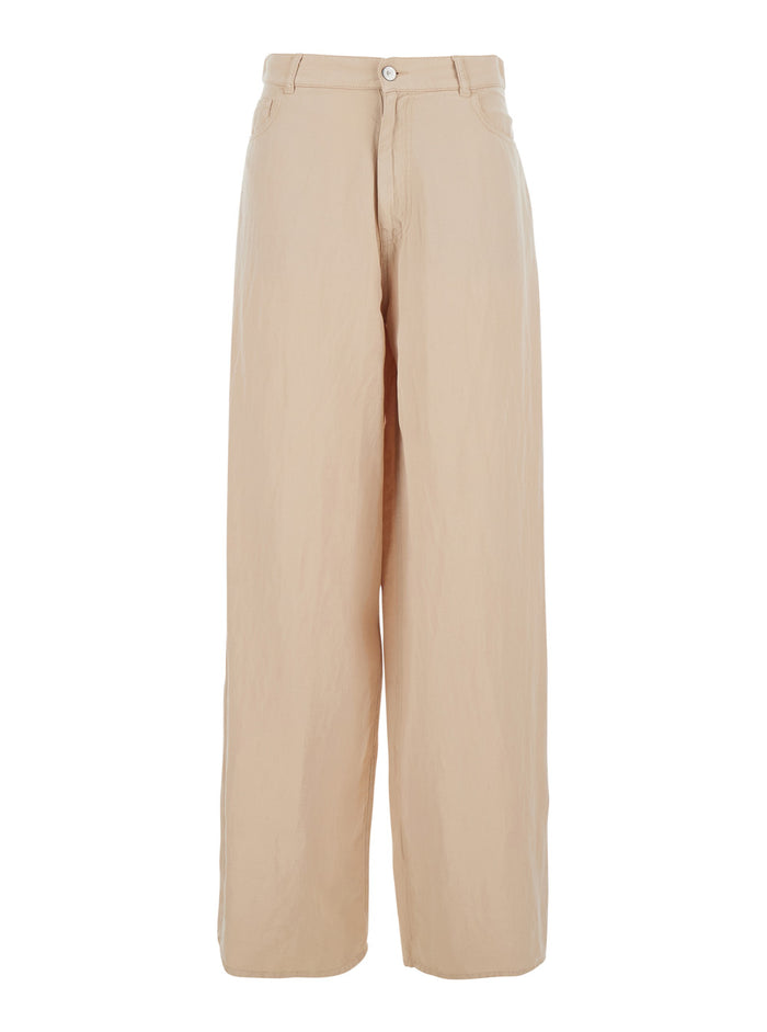 TENCEL Pants Beige Trousers