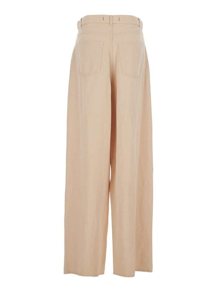 TENCEL Pants Beige Trousers