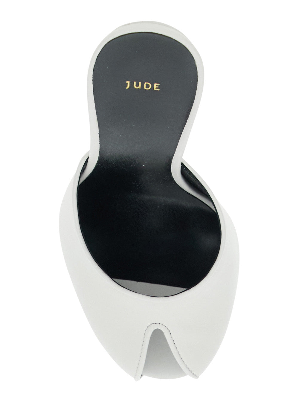 Date Mule In White Leather - Heels Elegant Design With Details Women Lambskin