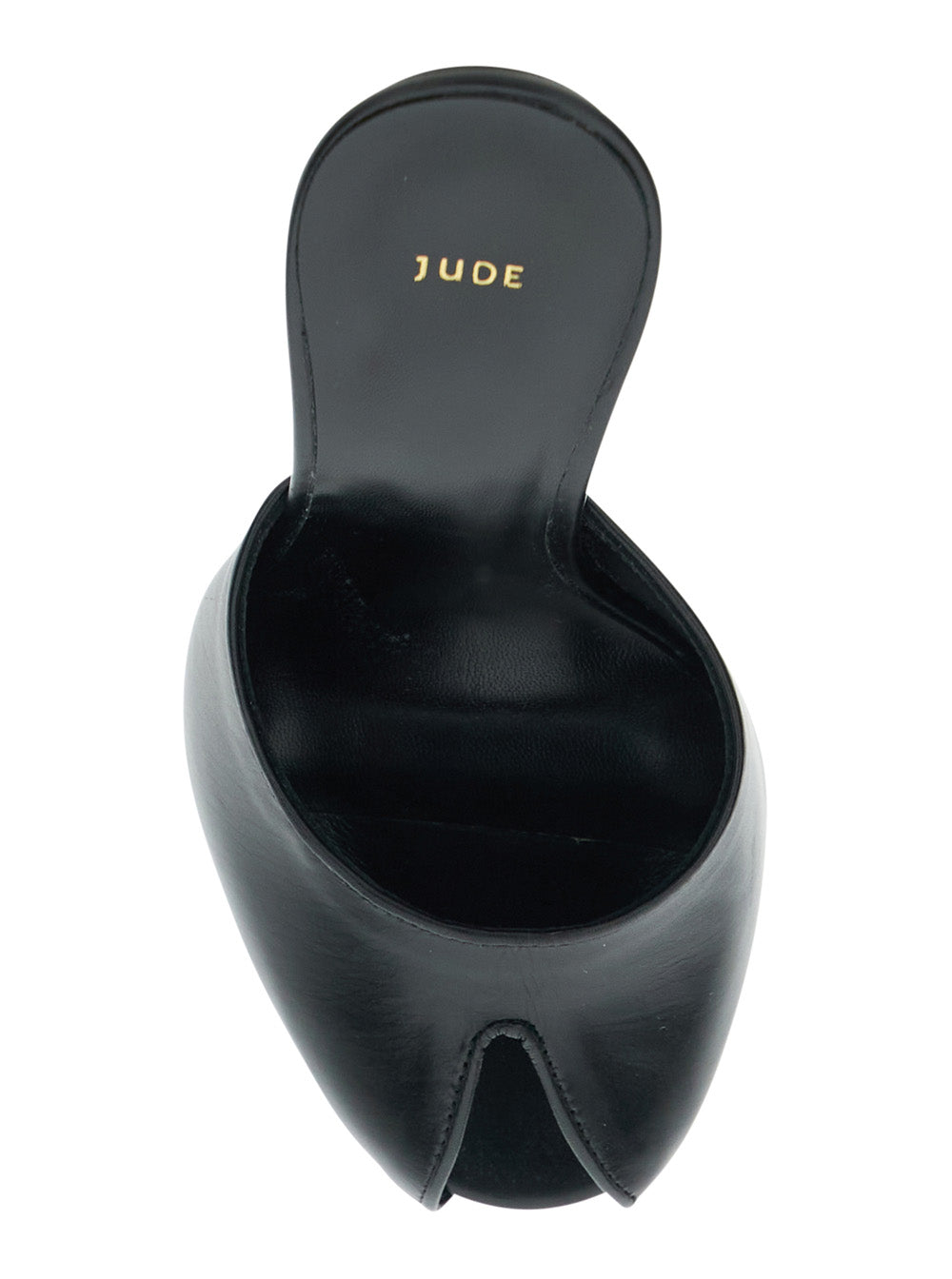 Date Mule Black Leather Heeled Lambskin Heels
