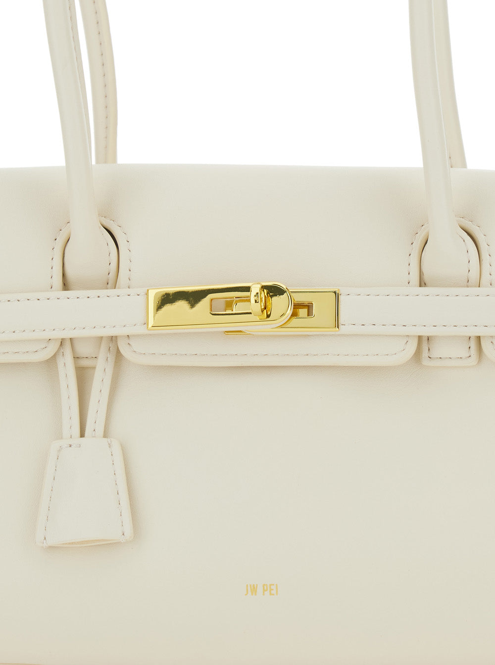 Yara White Shoulder Bag With Twist-Lock Closure And Contrasting Stitching Ecoleather Woman