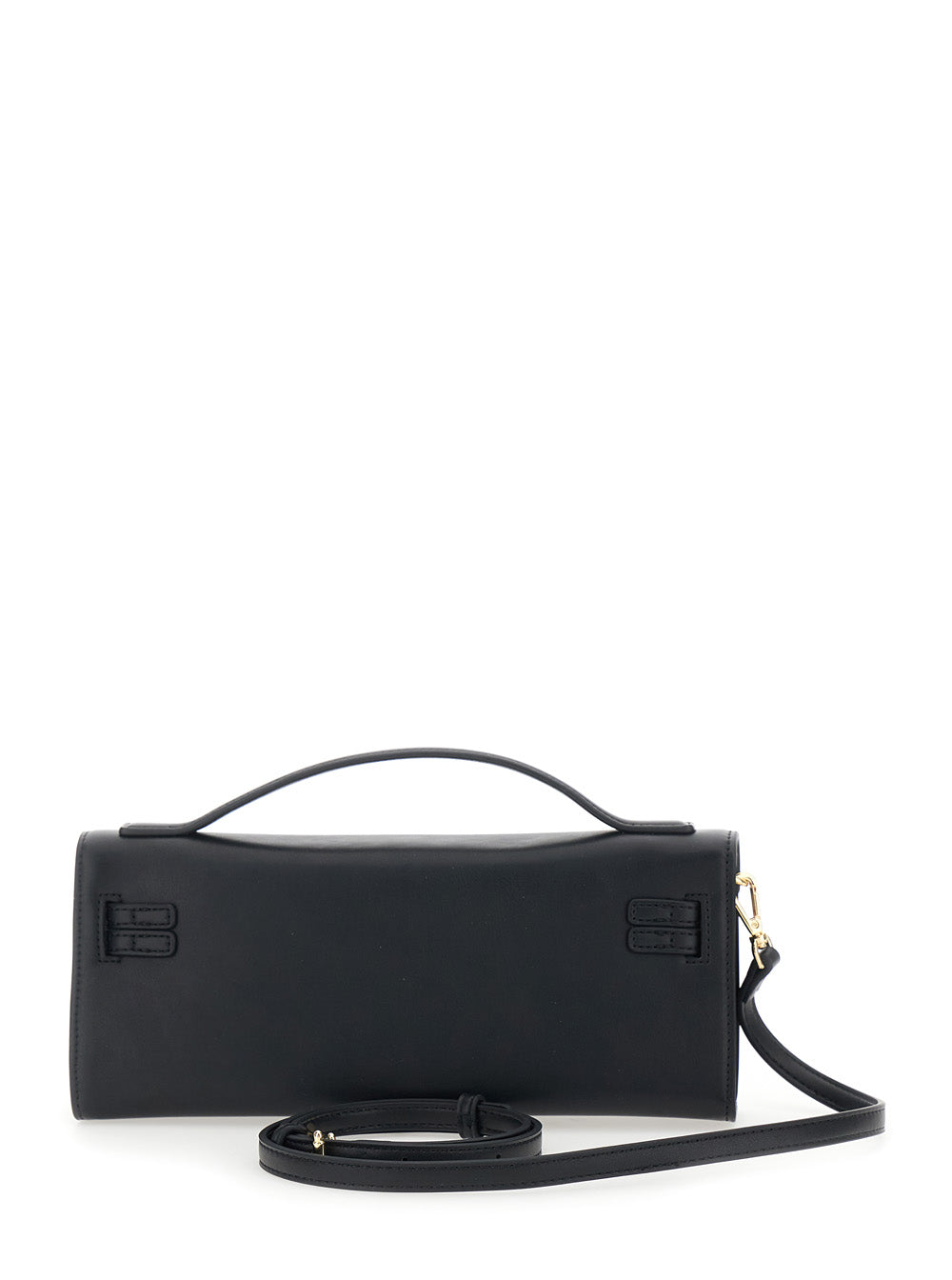 Handbag Bria With Adjustable And Removable Shoulder Strap Turn Lock Closure On The Front Black Ecoleather For Women Polyester Polyurethane Hand Bags