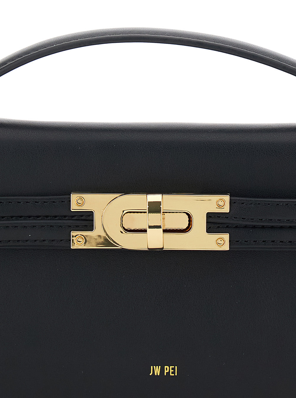 Handbag Bria With Adjustable And Removable Shoulder Strap Turn Lock Closure On The Front Black Ecoleather For Women Polyester Polyurethane Hand Bags