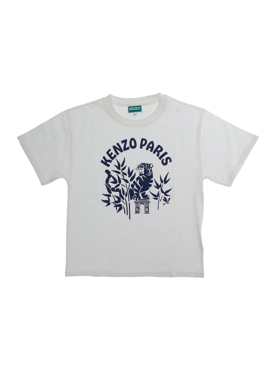 Kids T-Shirt Crew Neck White Cotton T-shirts