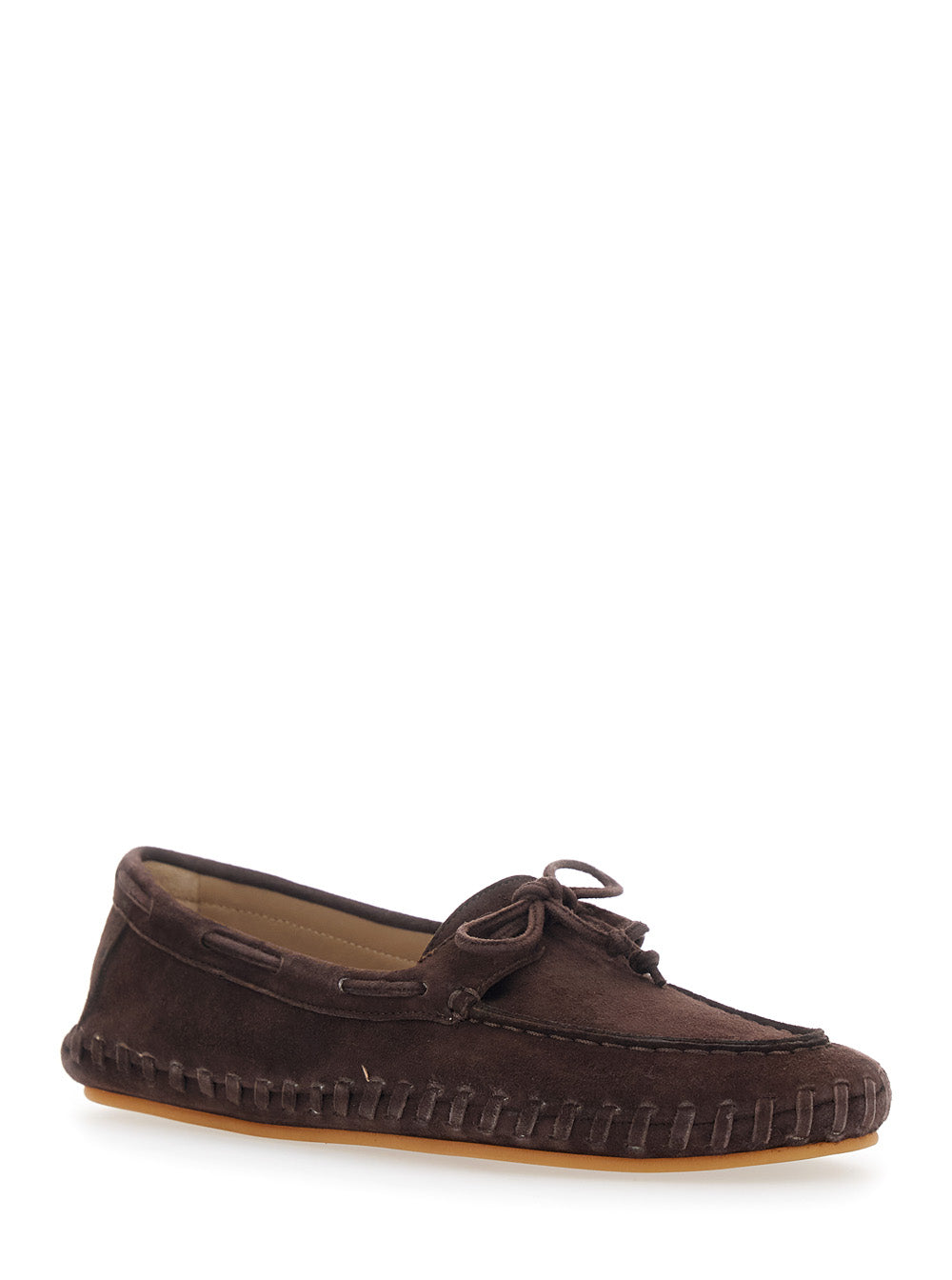 Loafers LE MONDE BERYL with Suede Bow Detail Brown Women Goat
