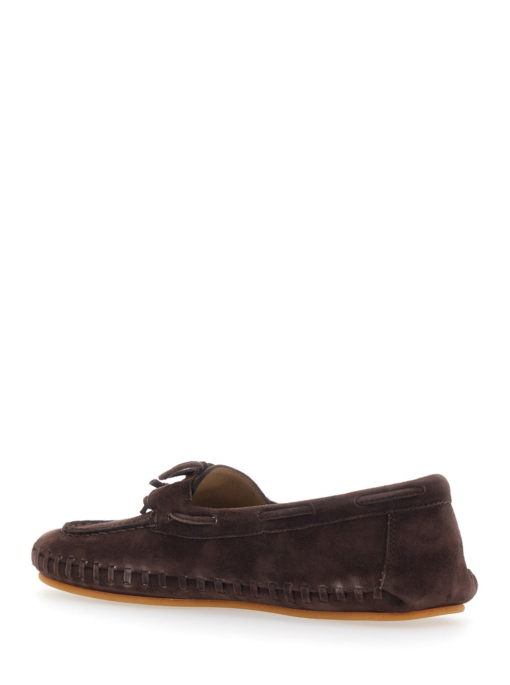 Loafers LE MONDE BERYL with Suede Bow Detail Brown Women Goat